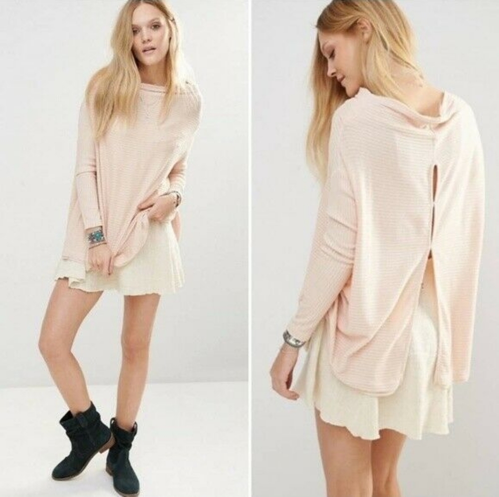 Free People Lover Ribbed Sweater, Open Back